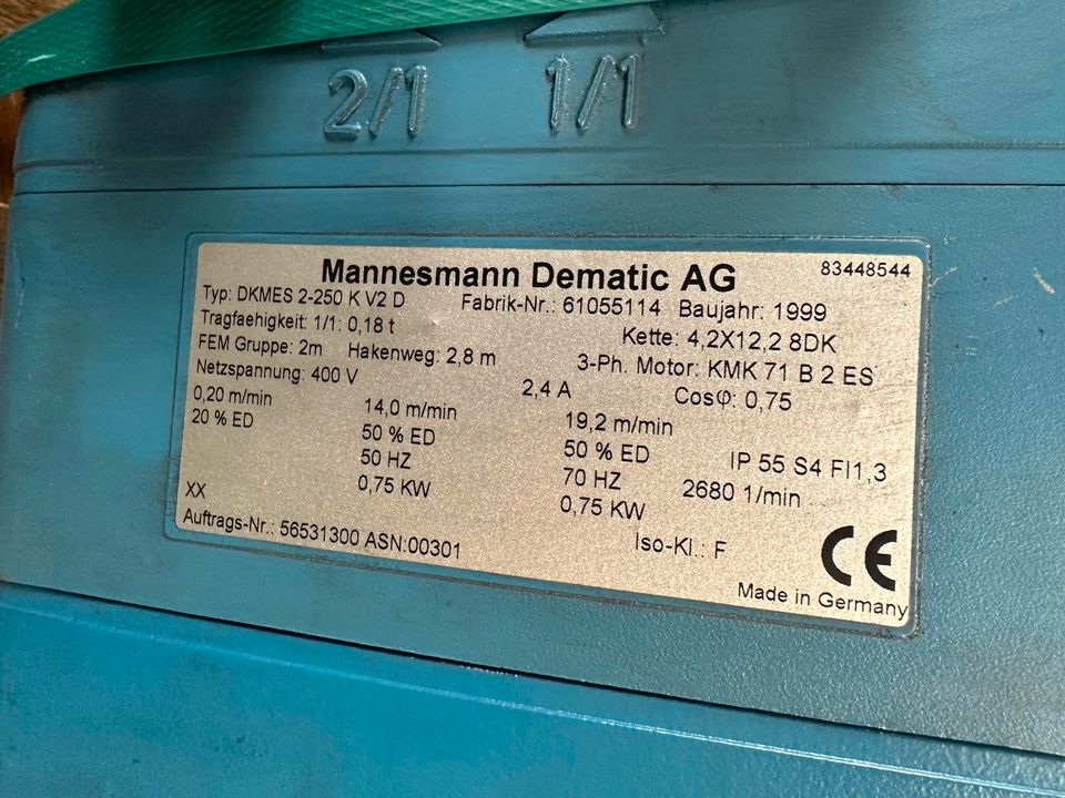 Deckenkran Knickschwenkarm Demag 125Kg in Weißenborn Erzgebirge