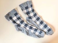 Vintage Happy Socken blau weiß kariert witzig Baumwolle 39 40 Bayern - Ustersbach Vorschau