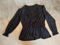 Langarm Shirt Bluse Top Oberteil V-Ausschnitt XXL 44 schwarz Bayern - Münsing Vorschau