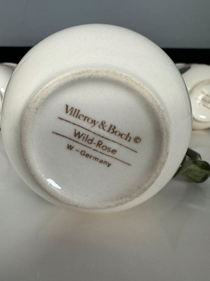 3 Villeroy & Boch Wildrose Kaffeebecher Henkelbecher 10cm in Korschenbroich