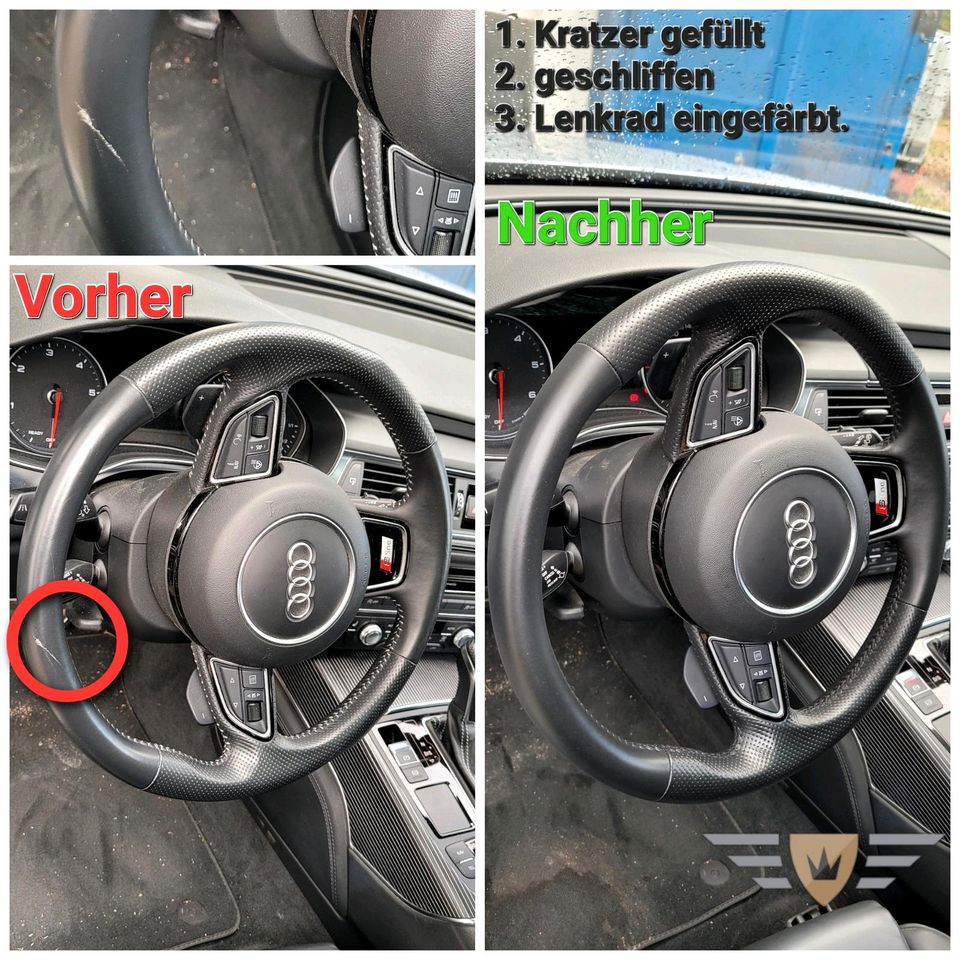 Smart-Repair, Reparatur Lederlenkrad Aufbereitung, Lenkrad, Leder