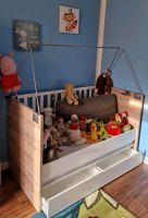 Baby- und Kinderbett mit Aufsatz zum Räuberbett mit Luftmatratze Sachsen-Anhalt - Halle Vorschau