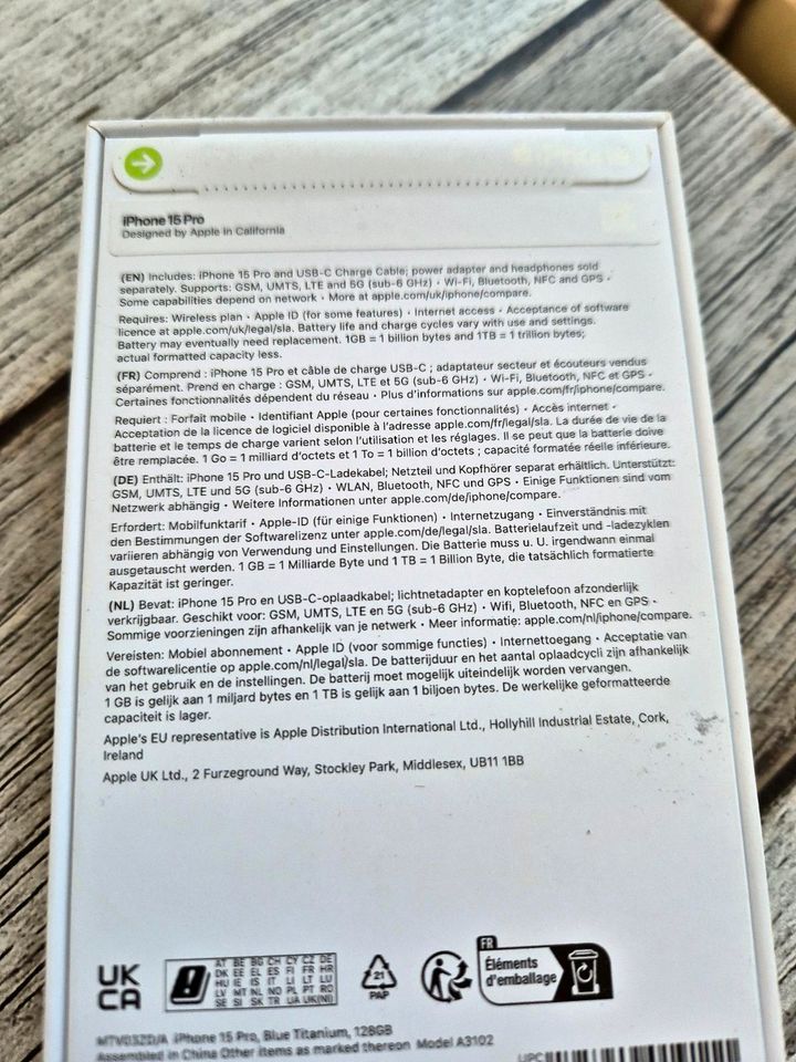 Apple iPhone 15 Pro 128GB Blau Neu ungeöffnet in Mannheim