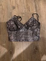 Silber metallic Krokodil Crop Top XS Wandsbek - Steilshoop Vorschau