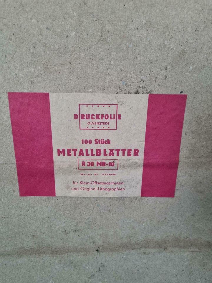 Druckfolie , 2 x Metallblätter R30 MR -10 in Wolfen