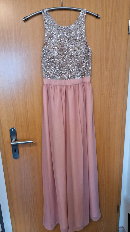 Marie Lund Abendkleid lang, rosa, Glitzer 36, S in Weyhausen