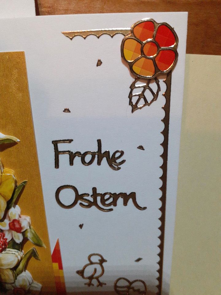 3D-Karte - Frohe Ostern - Narzissen - Handarbeit (Nr.13) in St. Kilian