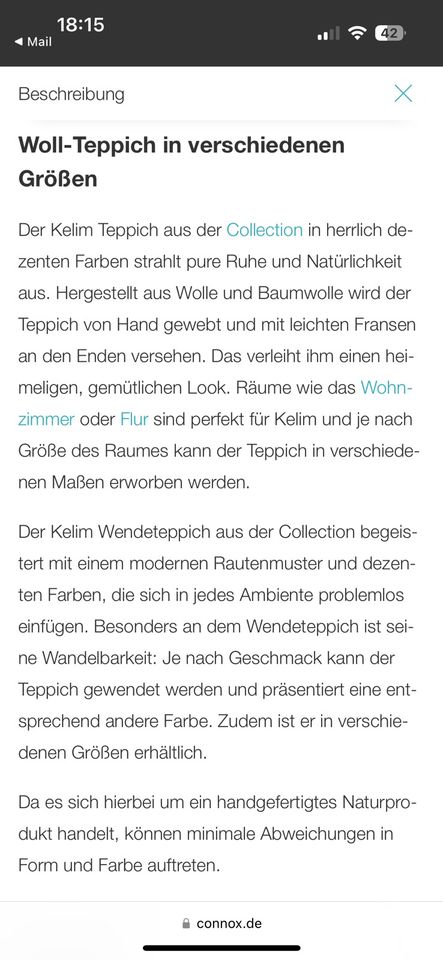 Collection - Kelim Teppich, 170 x 240, NEU!!! in Tirschenreuth