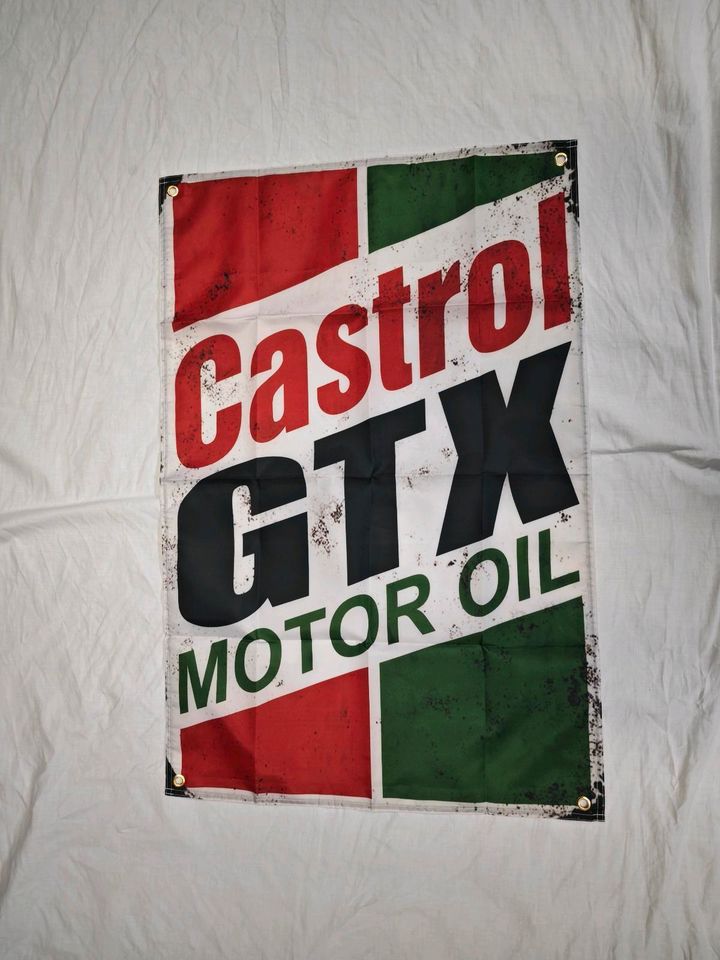 359 Castrol ÖL Fahne Banner Flagge Garage Werkstatt Werbung neu in Chemnitz