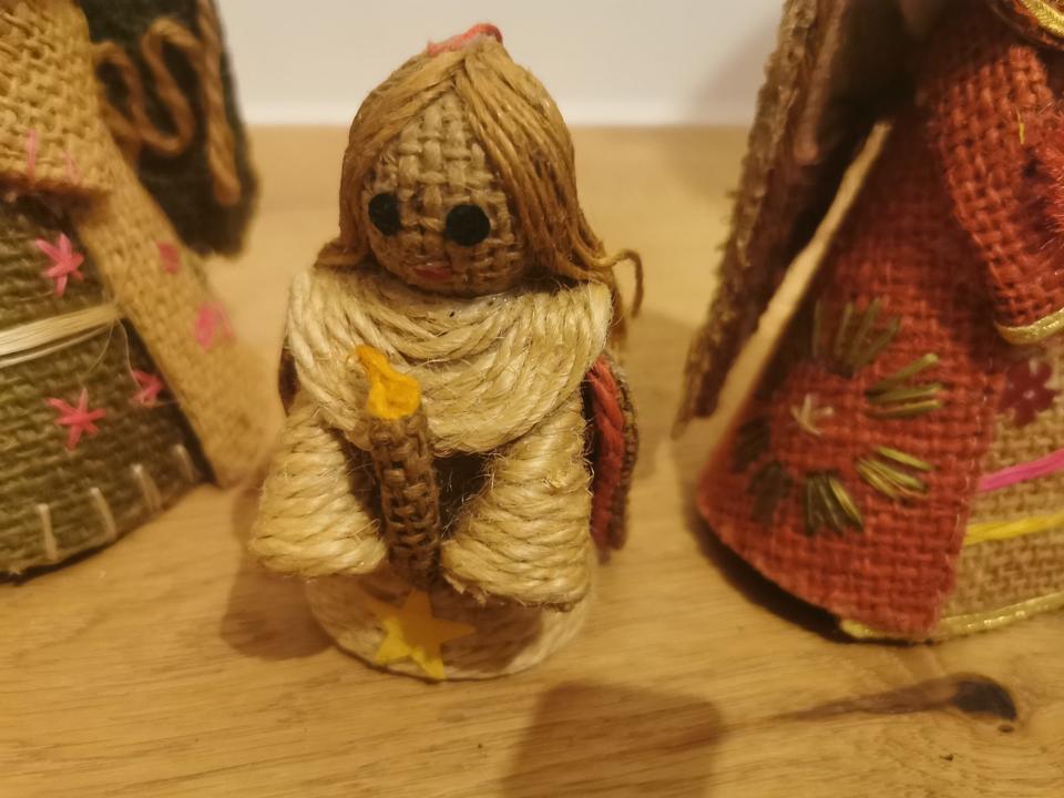 ✿✿✿ Antik Engel Jute Rupfen ALT ! Handarbeit Weihnachtsbaumspitze in Mannheim