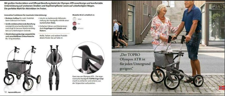 TOPRO Outdoor-Rollator Olympos ATR Große Räder TOP Qualität in Stockach