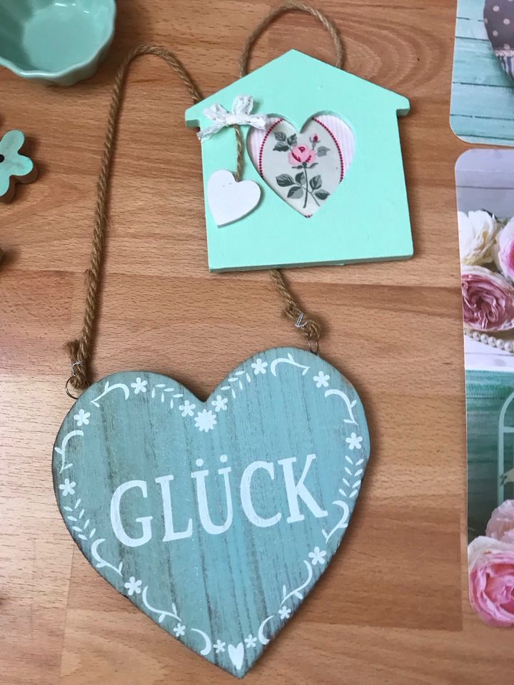 Deko Paket mintgrün rosa Konvolut shabby chic Landhausstil in Leipzig