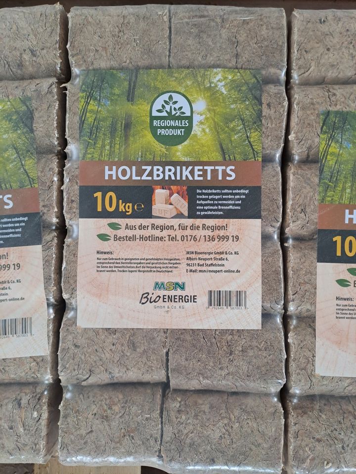 Holzbriketts 10 Kg hergestellt in Kaider/Bad Staffelstein in Bad Staffelstein