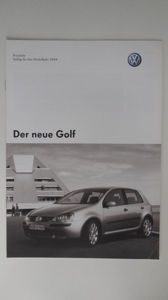 VW Golf V Prospekt mit Preisliste in Haren (Ems)