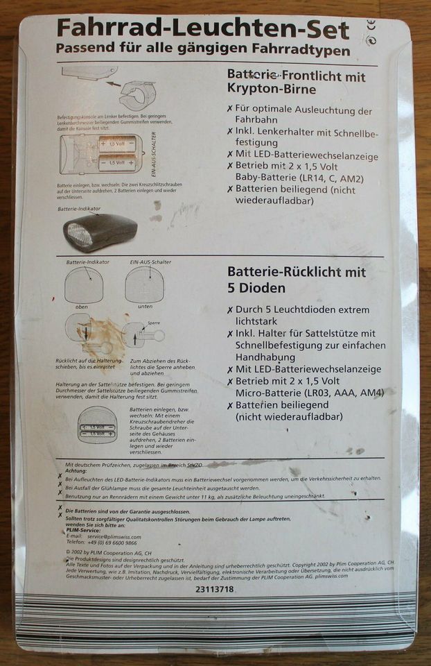 Fahrrad-Leuchten-Set BIKEMATE – unbenutzt – OVP!!! in Maßweiler