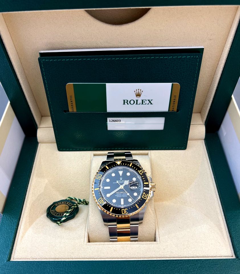 Rolex Sea-Dweller Edelstahl Gelbgold 126603 Full Set in Saarbrücken