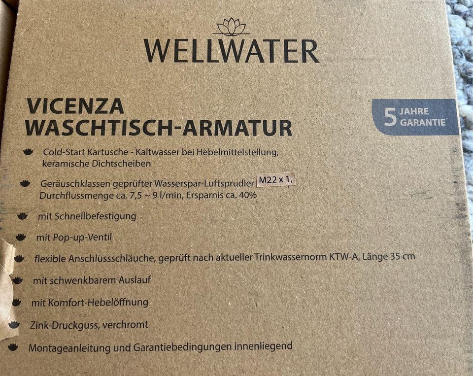 Wellwater Waschtisch Armatur NEU mit schwenkbarem Auslauf in Rieseby