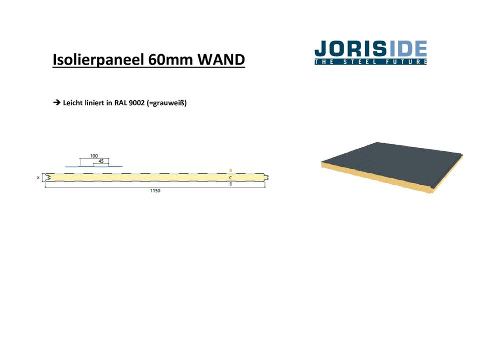 Sandwich Wand, Isolierte Paneele, Sandwich Elemente, 60 mm Wall in Hildesheim