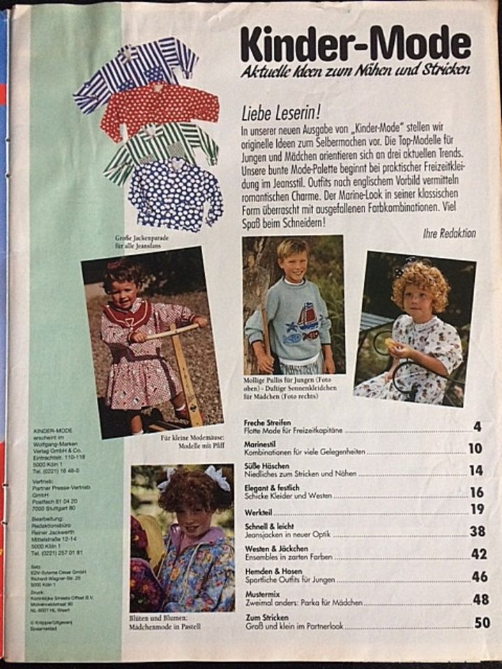 Modeheft Kinder-Mode zum Nähen und Stricken Gr. 74-158 in Pliezhausen