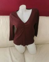 MANGO Top Oberteil Longshirt weinrot bordeaux Ripp gerippt MNG Baden-Württemberg - Schwieberdingen Vorschau