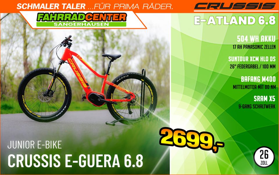 26" Crussis e-Guera 6.8 # E-Bike # Junior MTB # 504 Wh in Sangerhausen