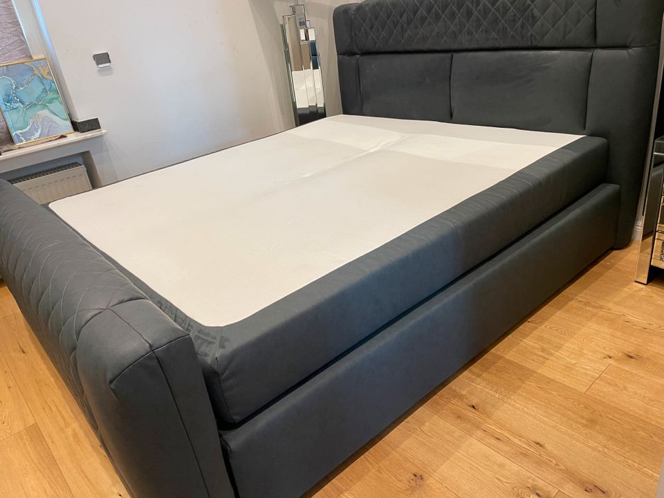 ‼️✨ Neuwertiges anthrazit Boxspringbett gesteppt 240cm x 190cm in Roetgen