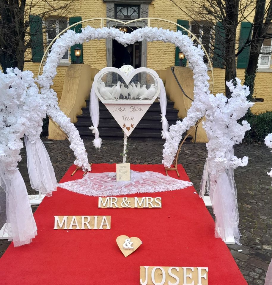 Hochzeitstauben, Hochzeitsbogen,  handzahme Fototauben, Event in Dormagen