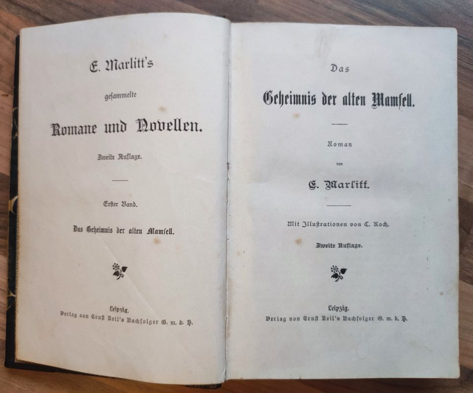 E. Marlitt's Geheimnis der alten Mamsell altes Buch von ca 1890 in Möser