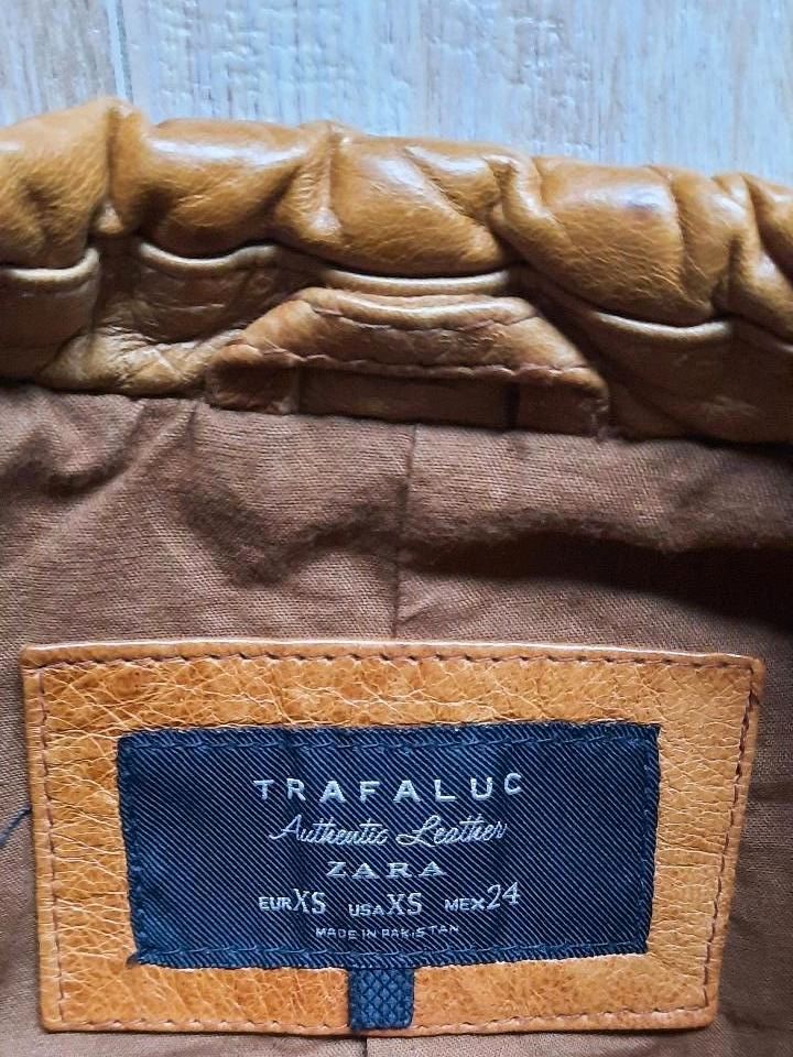 Zara Trafaluc Lederjacke Cognac Gr. XXS in Ortenburg