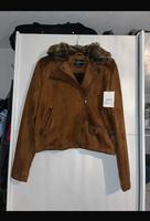 Braune Velours Jacke mit Fellkragen Hessen - Dreieich Vorschau