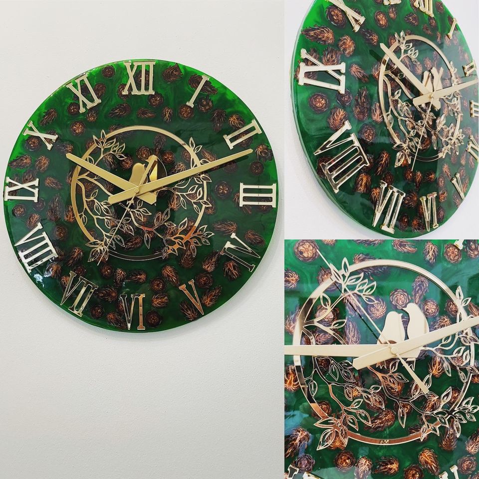 Resin Kunst Wanduhr 40cm Durchmesser Grün-Gold Tannenwald in  Aubing-Lochhausen-Langwied - Aubing | eBay Kleinanzeigen ist jetzt  Kleinanzeigen