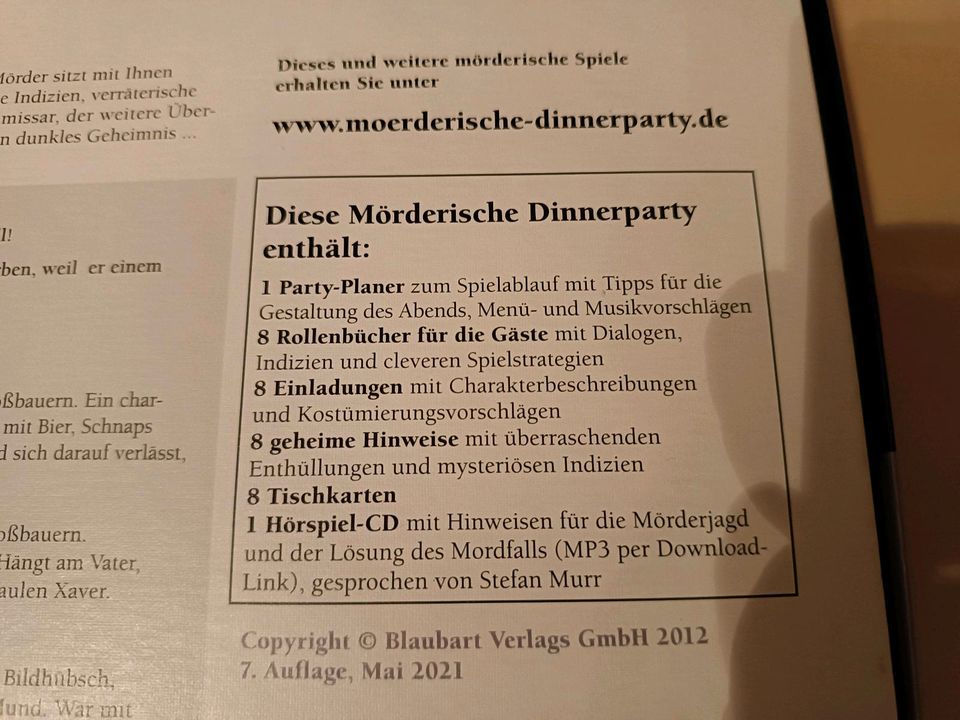 Spiel ab 16 Mörderische Dinnerparty Tödliches Alpenglühen Neuw. in Cottbus