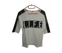 Schwarz/Weißes T-Shirt, mit LIFE Schriftzug und Mesh-Stoff, 40 Brandenburg - Oranienburg Vorschau