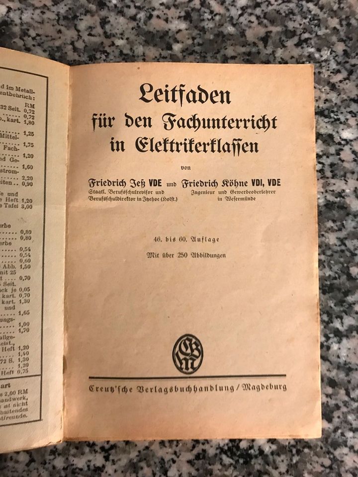 Leitfaden für den Fachunterricht für Elektriker, F. Jeß, F. Köhne in München