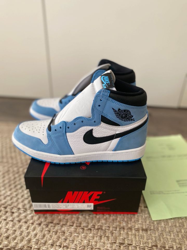 Air Jordan 1 Retro High OG University Blue UNC EU 43 US 9,5 in Haßfurt