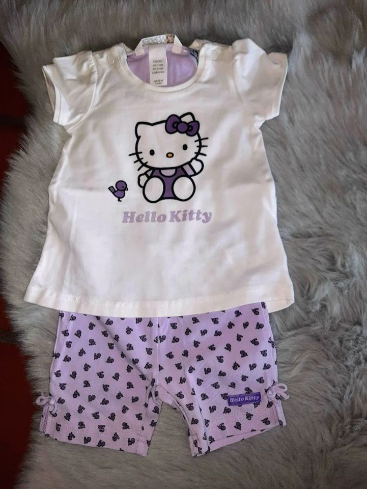 2 tlg. Baby Sommer Set Hello Kitty weiß lila Urlaub Gr. 62 in Hadamar