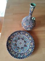 Keramikvase mit Teller, Handarbeit aus Persien Mecklenburg-Vorpommern - Prisannewitz Vorschau