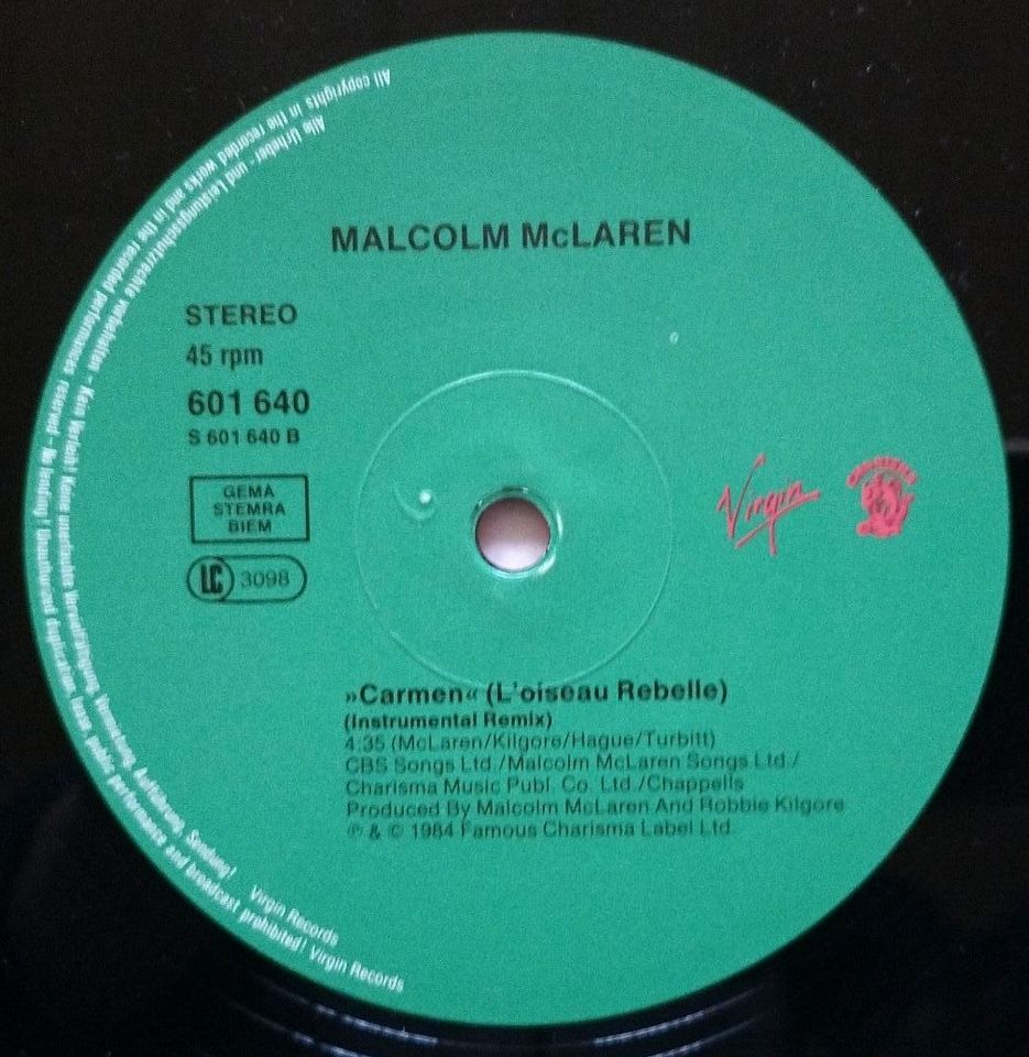 Malcolm McLaren , Carmen,12 Zoll Maxi Single, Schallplatte in Aken