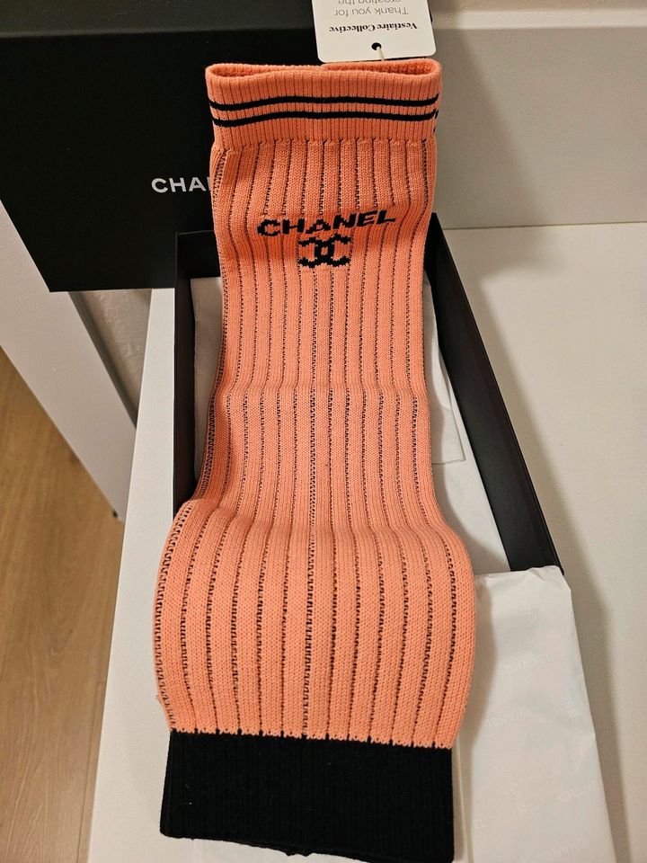 Original Chanel Gaiters Leg Warmers Stulpen Pink Schwarz Neu in Bremen