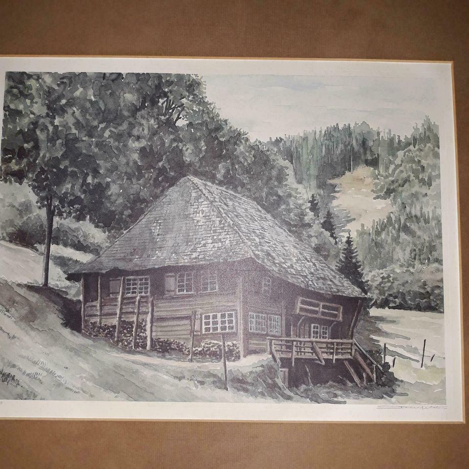 Wandbild - Hütte in den Bergen in Sottrum