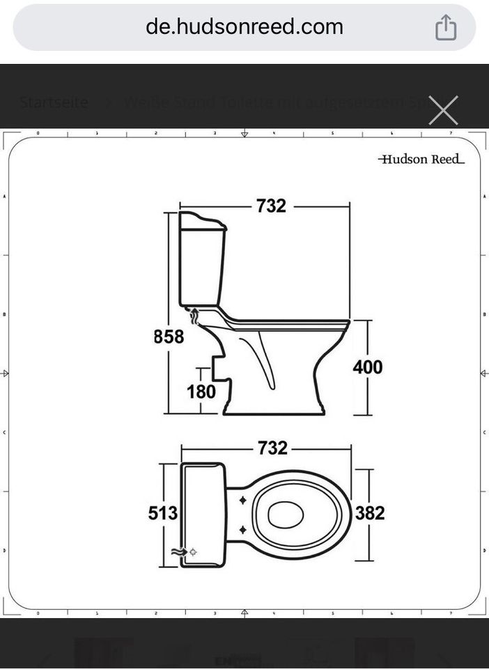 ⭐️ NEU! Toilette Ryther + Deckel & Spühlkasten von Hudson Reed ⭐️ in Rethwisch