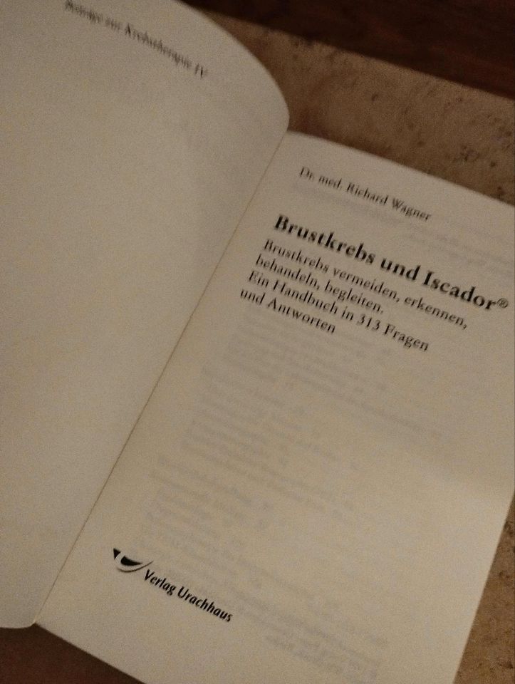 Brustkrebs und iscador aus 1999, Dr. Richard Wagner in Treuchtlingen