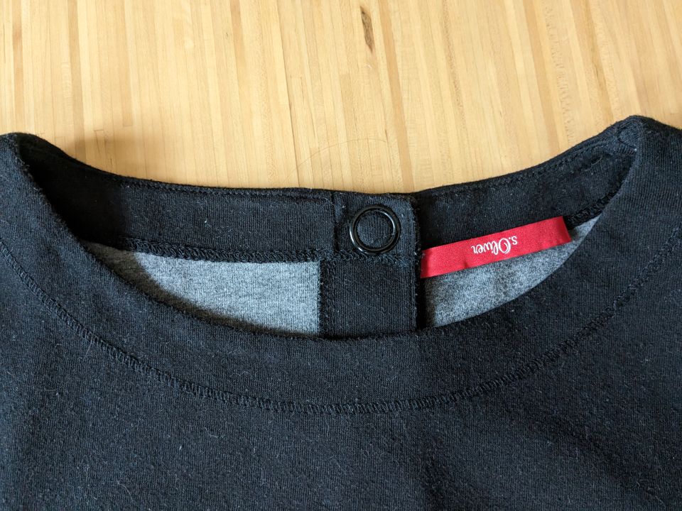 Sweatshirt, S.Oliver, schwarz mit rot-weißem Streifen, Gr.40 in Taunusstein