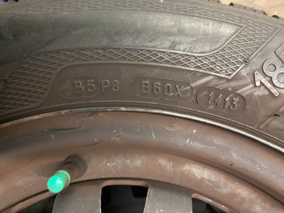 Winterreifen 185/65 R14 auf Stahlfelgen für Opel Astra 7mm in Detmold