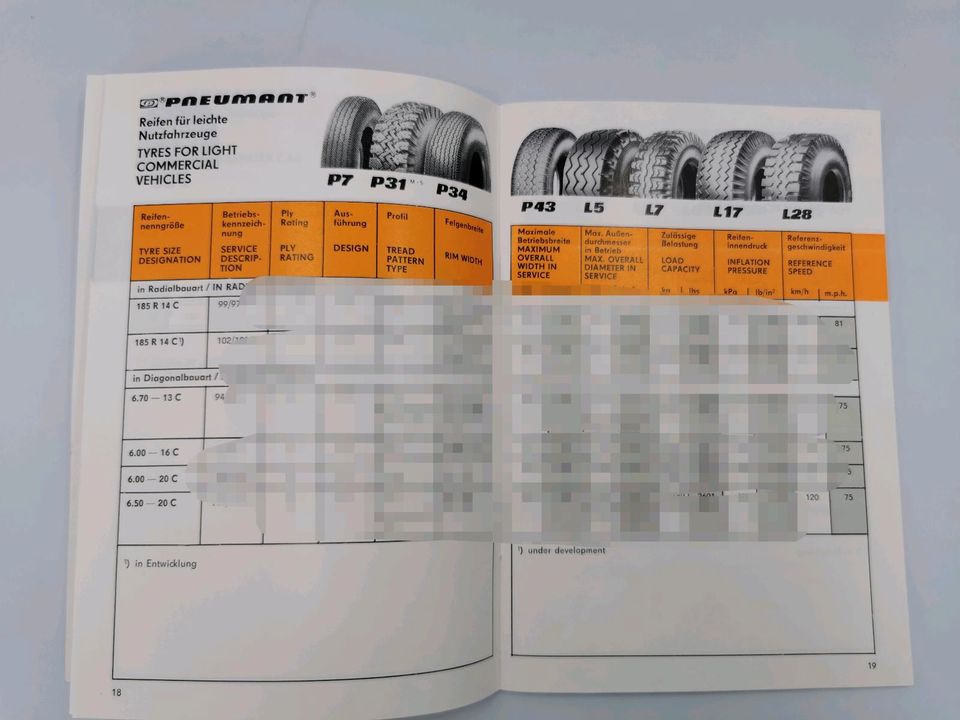 Pneumant Reifenratgeber 1989 VEB Reifenkombinat Fürstenwalde in Gera