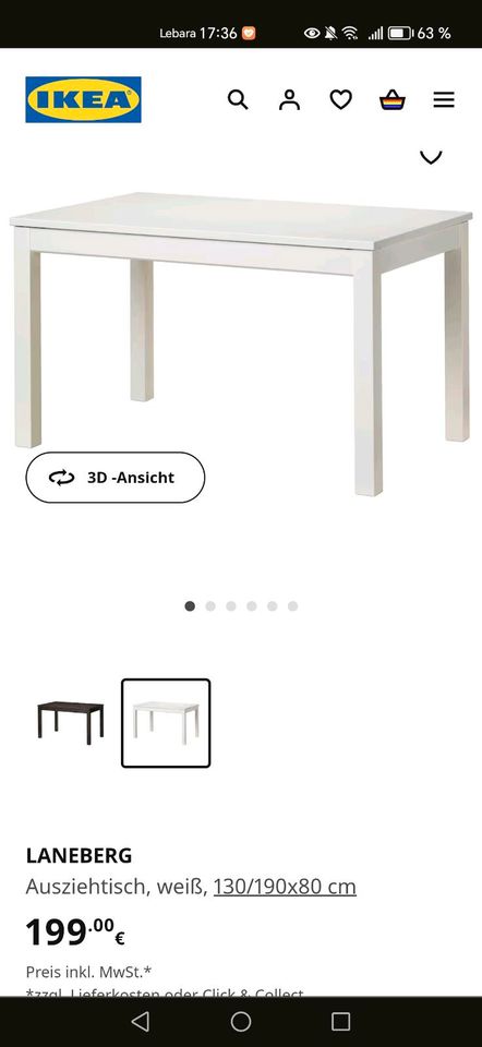 Ausziehbarer Esstisch mit 3 Stühlen Ikea in Bremen