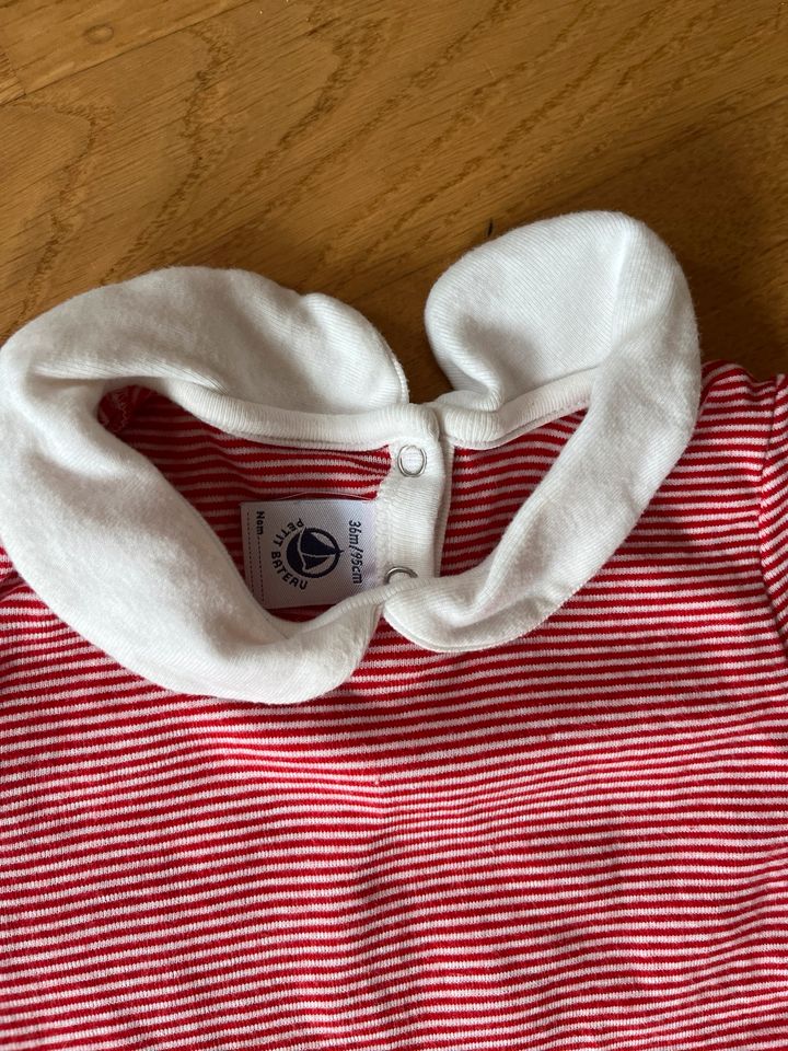 Petite Bateau rot weiß gestreiftes Tshirt mit weißem Kragen 95 in Düsseldorf