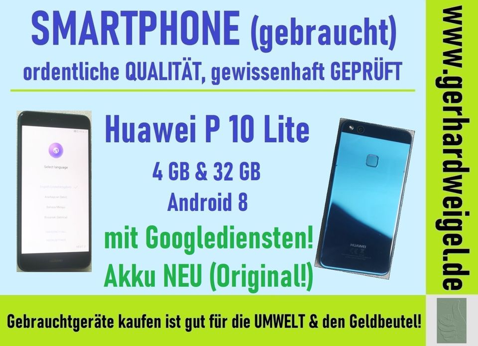 Huawei P10 Lite - BLAU - gebraucht, mit Googlediensten in Pommelsbrunn