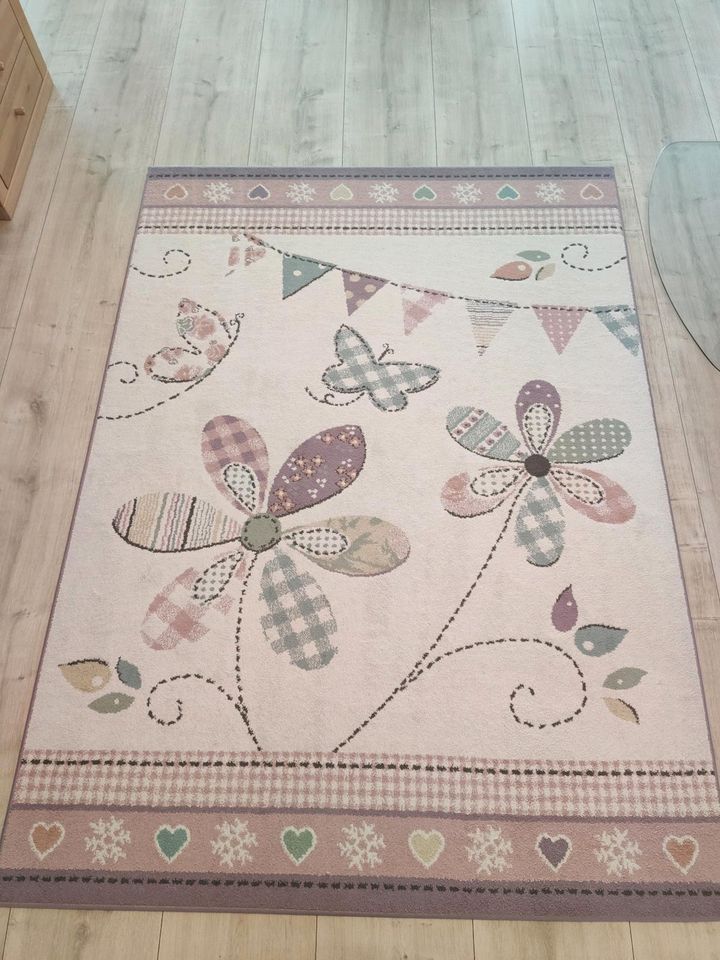 Teppich PACO Home Capri 160x220 Kinderteppich Blume Schmetterling in Stadtoldendorf