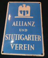 Altes Emaille Reklame Schild ALLIANZ und Stuttgarter Verein Baden-Württemberg - Künzelsau Vorschau